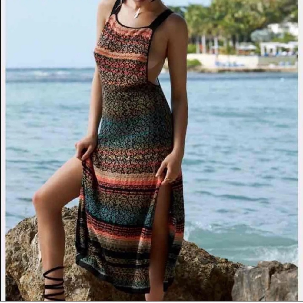 Free People Midnight Flowers Knit Maxi Dress Size XS